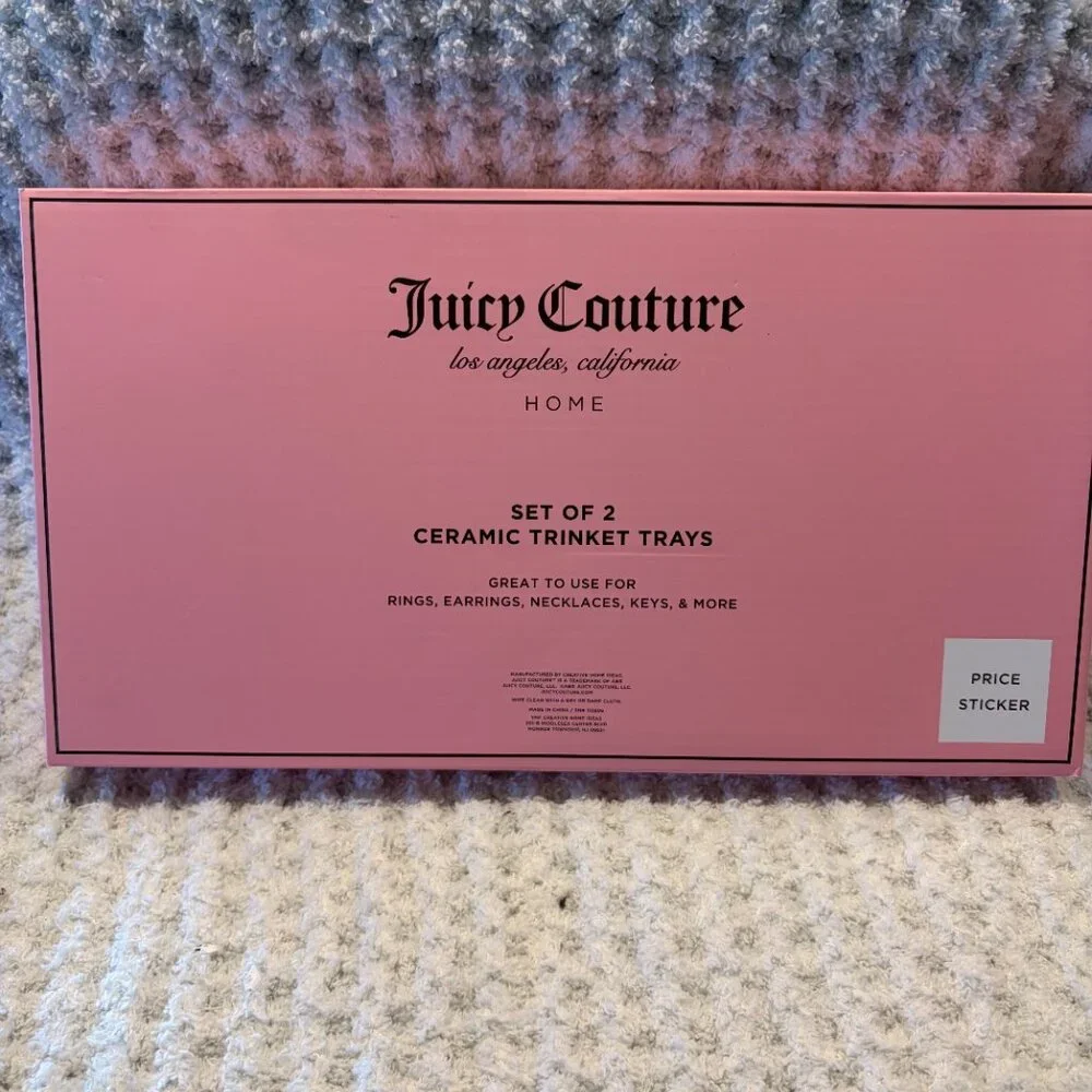 Juicy Couture Home Set of 2 Ceramic Trinket Trays Lips & Kiss Print NIBJuicy Cou